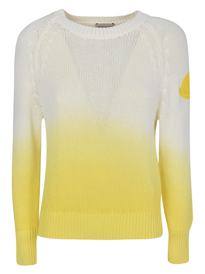 Shop Moncler Ribbed Sweater In Giallo