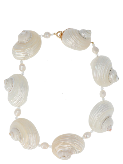 Prada Shells And Pearls Necklace Nd Donna Tu In Neutrals | ModeSens
