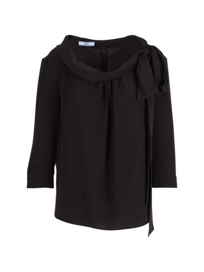 Shop Prada Silk Blouse In Black