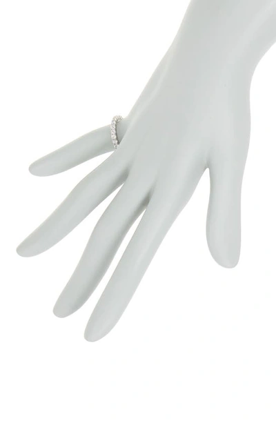 Suzy Levian Sterling Silver Cz Round Cut Eternity Band Ring In White