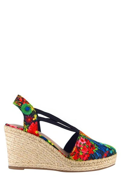 Shop Impo Taedra Stretch Espadrille Platform Wedge Sandal In Tropical Multi