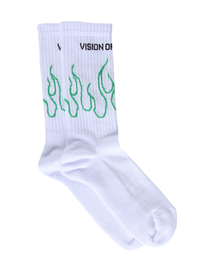 Shop Vision Of Super Cotton Socks In Bianco