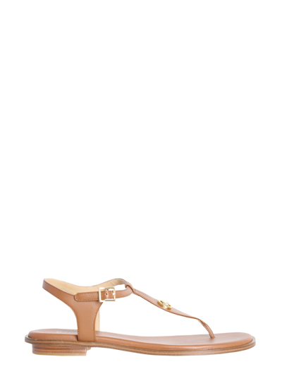 Shop Michael Michael Kors Mallory Flat Sandals In Cuoio