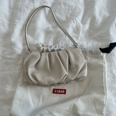 Pre owned Staud Bean Bag Cream Convertible Clutch Influencer ModeSens