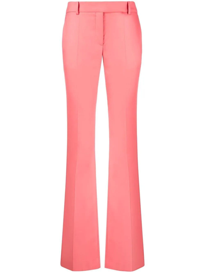 Shop Alexander Mcqueen Pink Flared Tailored Pants