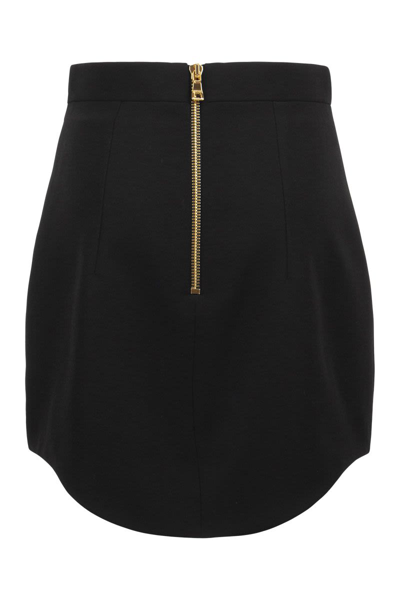 Balmain Ribbed Mini Skirt In Animal Print