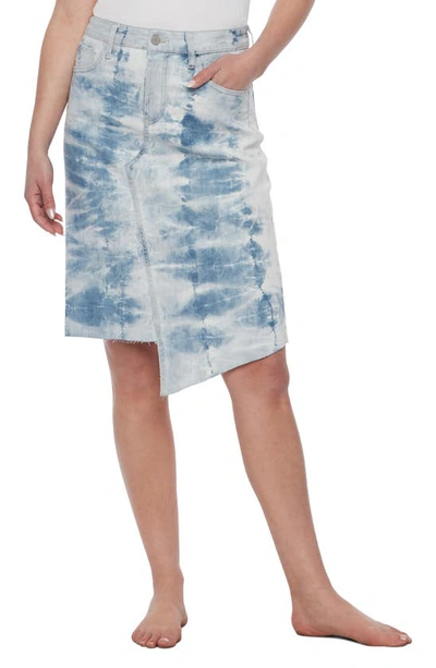 Wash Lab Denim Sally Jagged Denim Skirt In Tsunami Blue