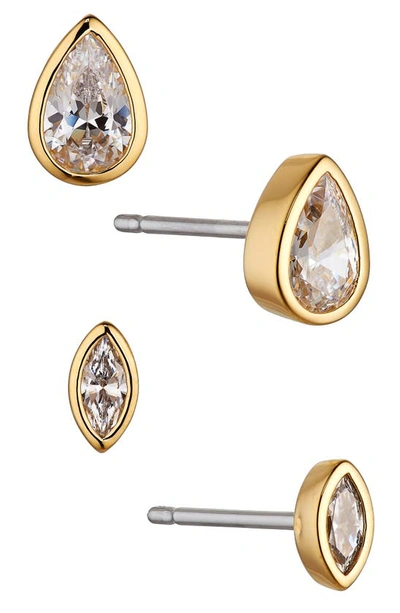 Shop Nadri Daylight 2-pack Cubic Zirconia Stud Earrings In Gold