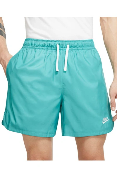 Shop Nike Sportswear Sport Essentials Lined Flow Shorts In Washed Teal/ White