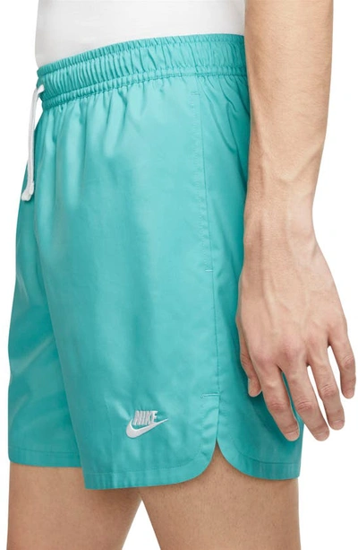 Shop Nike Sportswear Sport Essentials Lined Flow Shorts In Washed Teal/ White