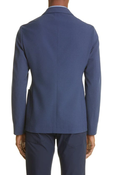 Shop Emporio Armani Rice Stitch Wool Blend Sport Jacket In Blue