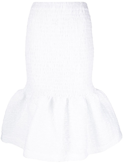 Shop Dries Van Noten Wrapped Midi Skirt In White