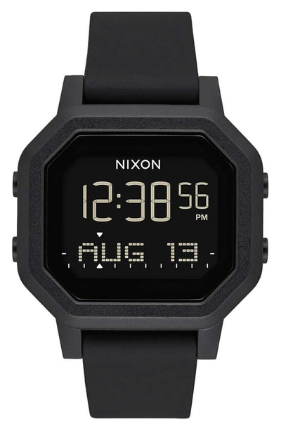 Shop Nixon Siren Digital Recycled Plastic Strap Watch, 36mm In Black