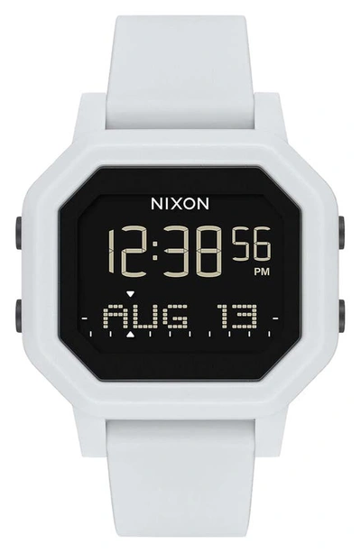 Shop Nixon Siren Digital Recycled Plastic Strap Watch, 36mm In White