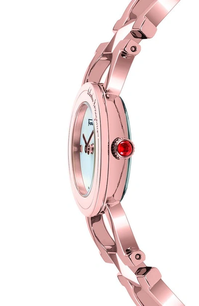 Shop Ferragamo Double Gancini Stud Bracelet Watch, 25mm In Ip Rose Gold