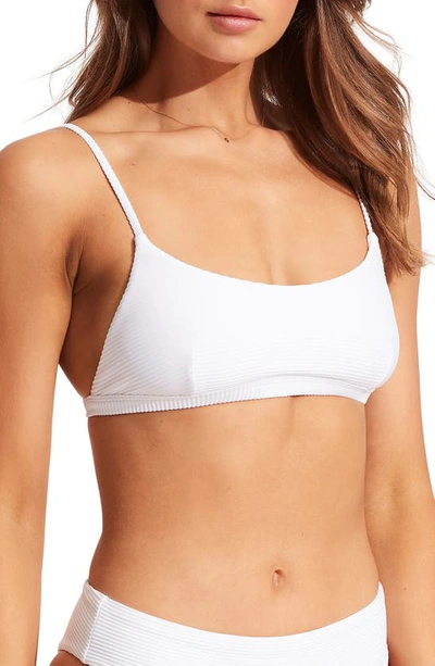 Shop Seafolly Essentials Bralette Bikini Top In White