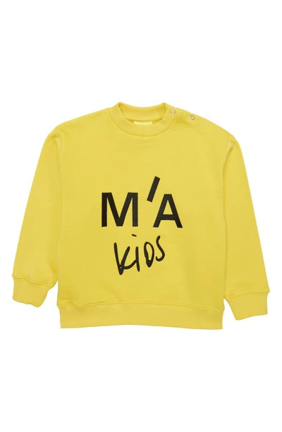 Shop Marques' Almeida Marques ' Almeida Kids' Crewneck Organic Cotton Sweatshirt In Yellow