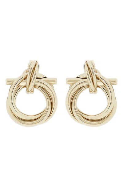 Shop Ferragamo Gancio Twist Stud Earrings In Oro Giove
