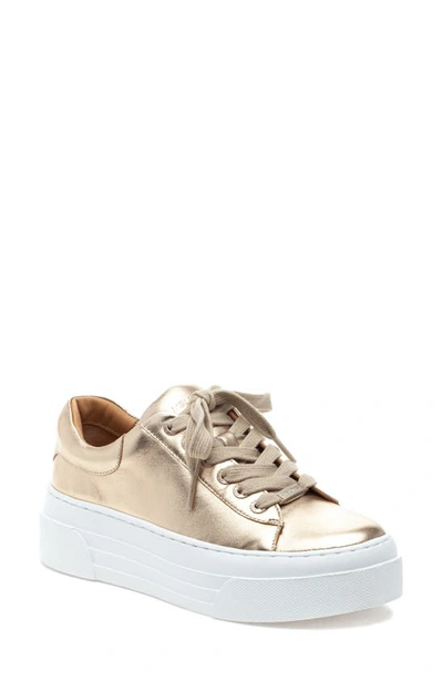 White and cheap gold platform sneakers