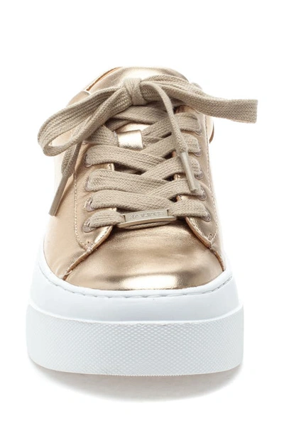 Shop J/slides Jslides Amanda Platform Sneaker In Lt Gold Leather