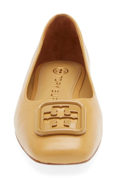 Shop Tory Burch Georgia Square Toe Ballet Flat In Shortbread Leather