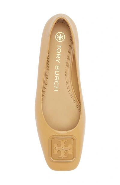 Shop Tory Burch Georgia Square Toe Ballet Flat In Shortbread Leather