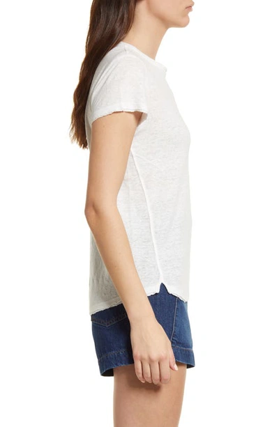 Shop Frame Easy True Organic Linen T-shirt In Blanc