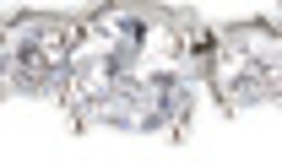 Shop Cz By Kenneth Jay Lane Alternating Round Cut Cz Channel Bracelet In Clear/silver