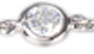 Cz By Kenneth Jay Lane Women's Silvertone & Cubic Zirconia Bezel Station Ankle Bracelet In Clear/silver