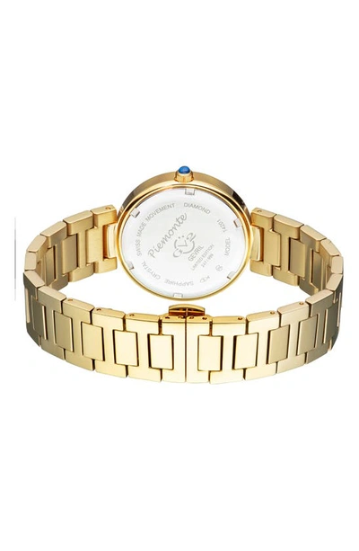 Shop Gv2 Piemont Diamond Dial Bracelet Watch, 36mm In Ip Gold