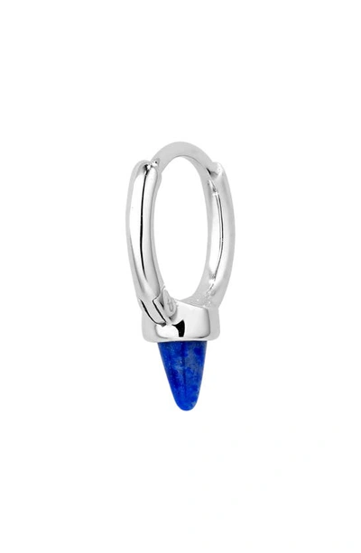 Shop Maria Tash Single Short Lapis Spike Hoop Earring In White