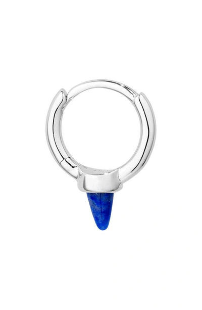 Shop Maria Tash Single Short Lapis Spike Hoop Earring In White