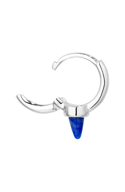 Shop Maria Tash Single Short Lapis Spike Hoop Earring In White