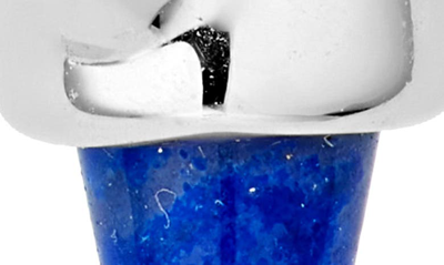 Maria Tash Single Short Lapis Spike Hoop Earring In White