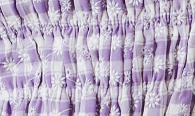 English Factory Embroidered Smocked Top In Purple