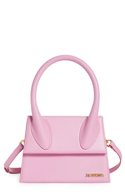 Jacquemus Le Grand Chiquito Leather Top Handle Bag In Light Pink