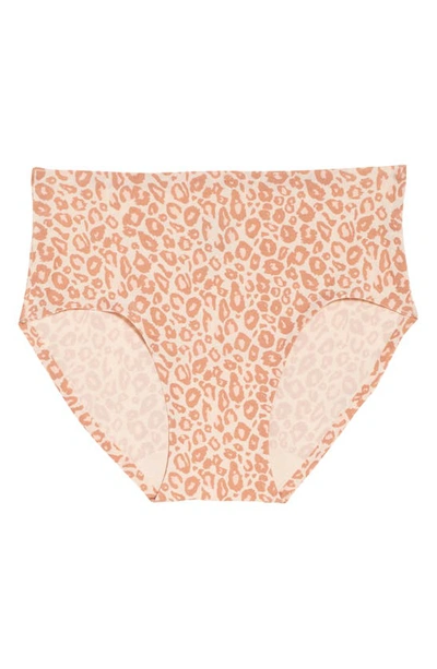 Shop Chantelle Lingerie Soft Stretch Seamless Hipster Panties In Neutral Leopard