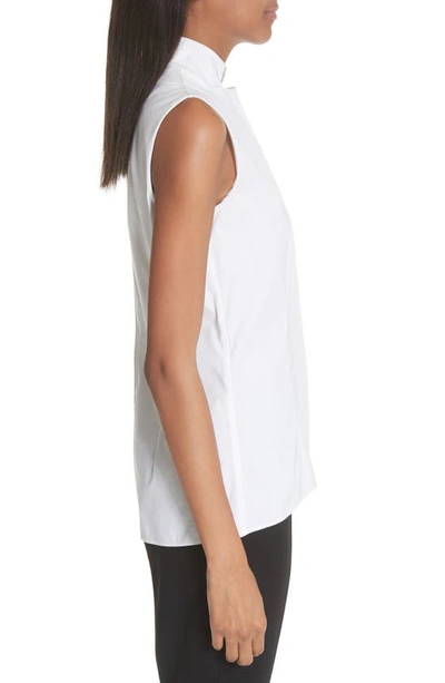 Shop Akris Notch Collar Blouse In White