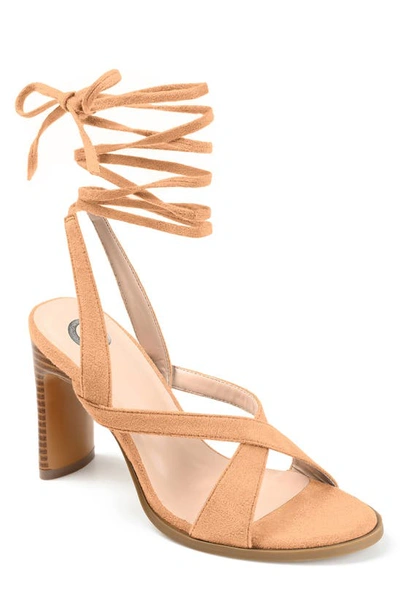 Shop Journee Collection Adalee Strappy Pump In Tan