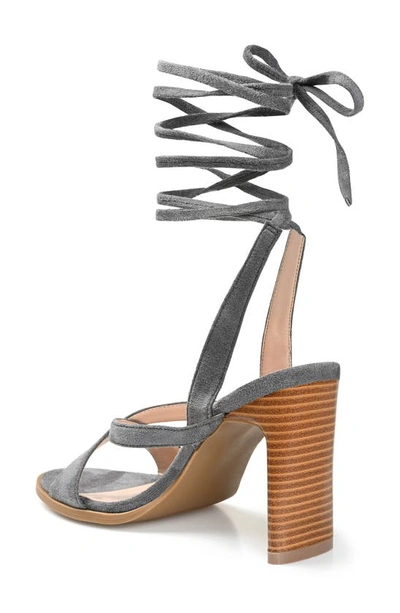 Journee Collection Women's Adalee Tie-up Sandals In Grey
