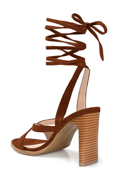 Journee Collection Women's Adalee Tie-up Sandals In Brown