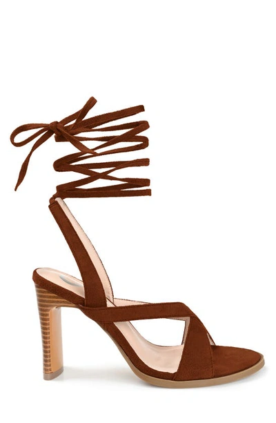 Journee Collection Women's Adalee Tie-up Sandals In Brown