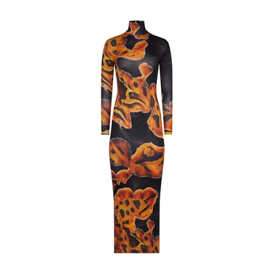 Shop Christoph Rumpf Black Snake Jersey Dress