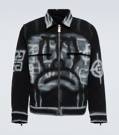 Shop Givenchy X Chito Tag-effect 4g Denim Jacket In Black