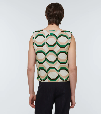 Shop Prada Geometric Printed Vest In Verde