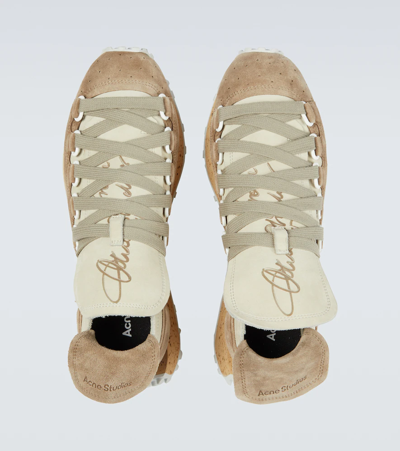 Shop Acne Studios Nofo M Platform Sneakers In White/off White