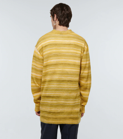 Shop Dries Van Noten Wool-blend Cardigan In Yellow