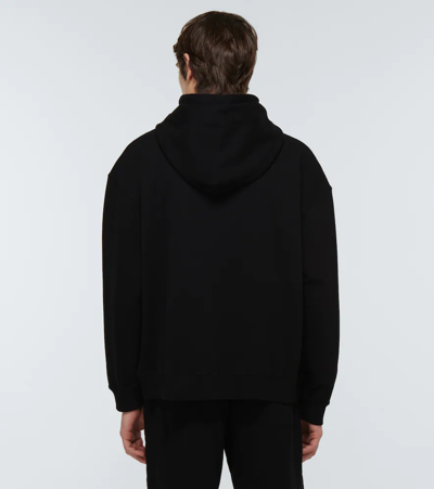 Shop Nanushka Cotton Hooded Sweatshirt In Black