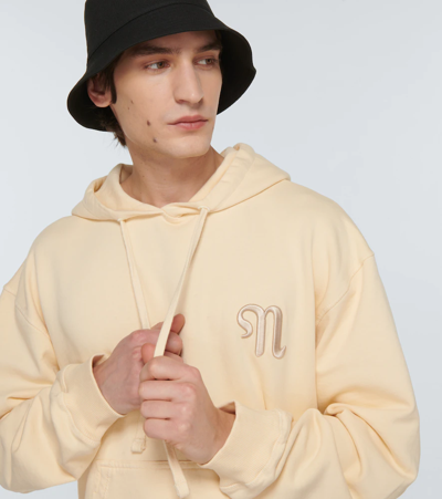 Shop Nanushka Cotton Hooded Sweatshirt In Creme