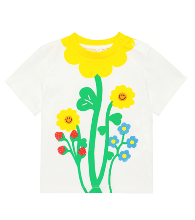 Shop Stella Mccartney Baby Printed Cotton T-shirt In Bianco/multicolor